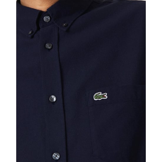 Men's Lacoste Regular Fit Cotton Shirt in Navy