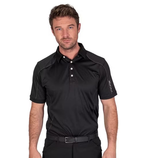 Island Green - Poloshirt Abgesteppt für Herren - Emblem (Schwarz) - Image 1