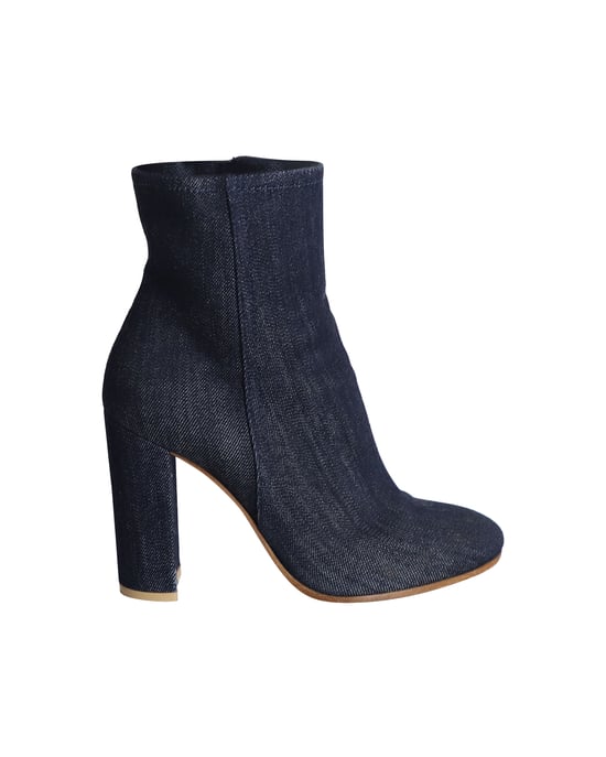 Gianvito Rossi Blockabsatz Stiefeletten aus blauer Jeans - Image 1