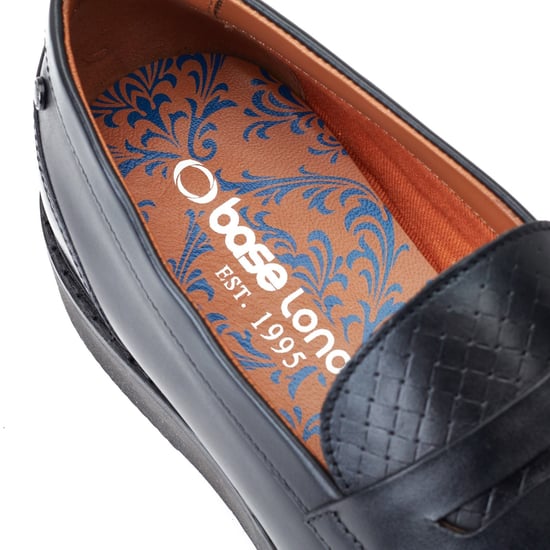 Base London Sid Leder Herren schwarze Mokassins - Image 6