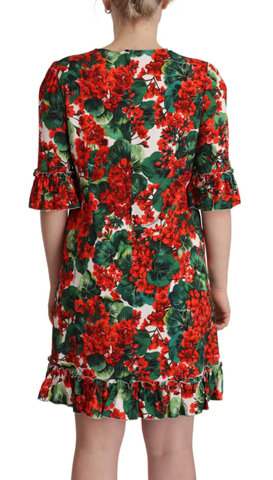 Dolce & Gabbana Damen Multicolor Rote Blumenkleid Shift-Gown - Image 3