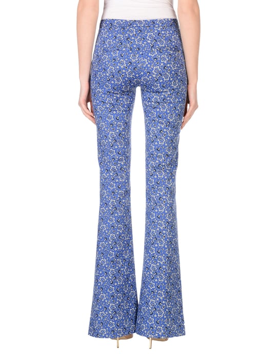 Cycle Bright Blue Print Cotton Flared Trousers