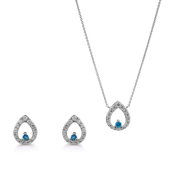 Orphelia 'Kiana' Women's 925 Sterling Silver Set: Necklace + Earrings - Silver SET-7487