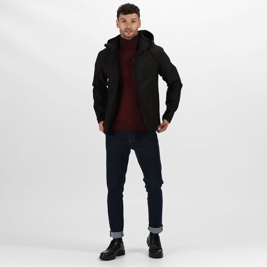 Regatta Herren Venturer Drei Schichten Soft Shell Jacke (Schwarz) - Image 5