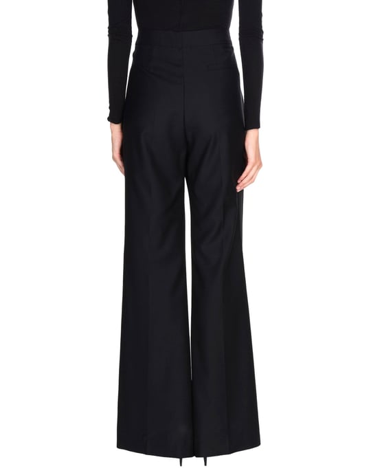 Racil Black Super 100s Wool Tailored Wide Leg Trousers