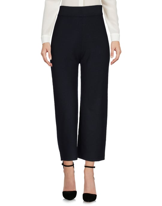 Alpha Studio Dark Blue Merino Wool High Waisted Trousers