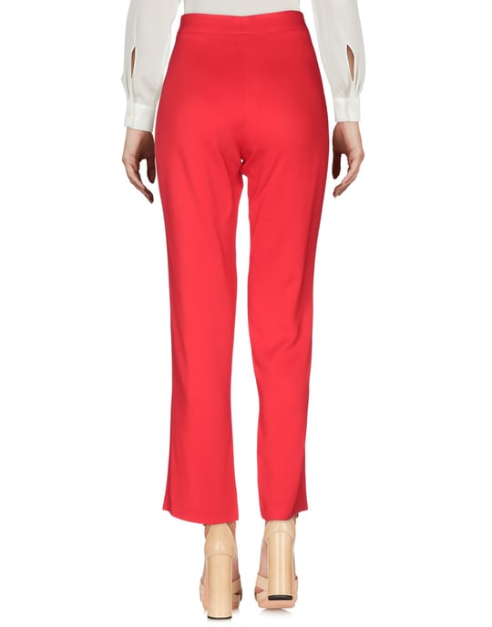 Federica Tosi Red Crepe Tapered Leg Trousers
