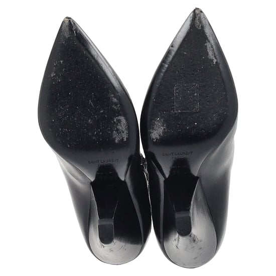 Saint Laurent Pyramid-Absatz Stiefeletten aus schwarzem Leder - Image 6