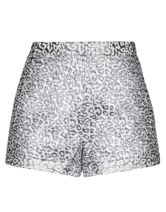 Giamba Ivory Jacquard Leopard Print High Waisted Shorts