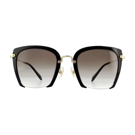 Miu Miu Sunglasses MU52RS 1AB0A7 Black With Gold Arms Brown Gradient