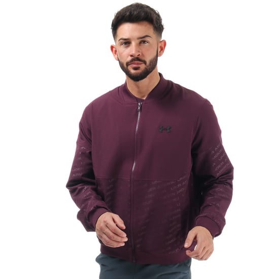 Men's Under Armour Unstoppable Emboss Bomber Jacket in Purple
