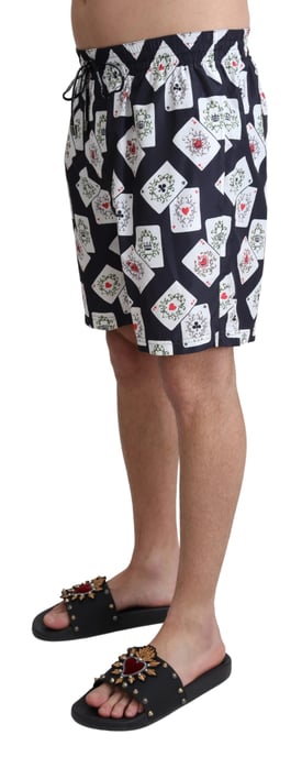 Dolce & Gabbana Short de bain de plage imprimé cartes de crédit noir pour hommes - Image 2