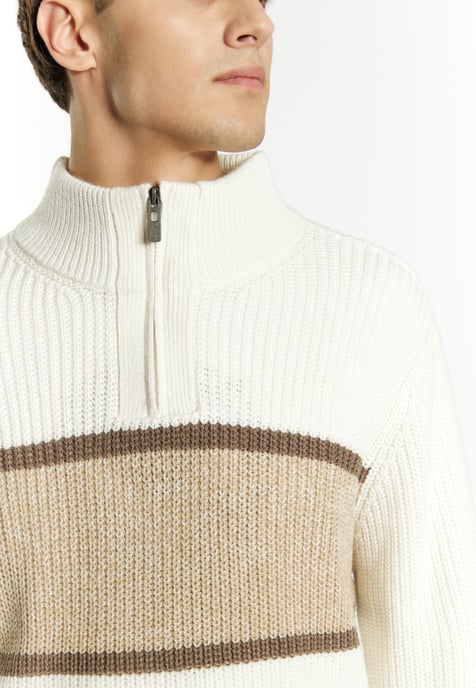 Mo Grobstrickpullover Herren Weiss Mehrfarbig - Image 5