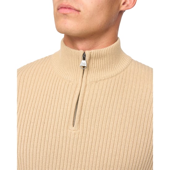 Crosshatch - "Havaline" Pullover mit kurzem Reißverschluss für Herren (Weizen) - Image 3
