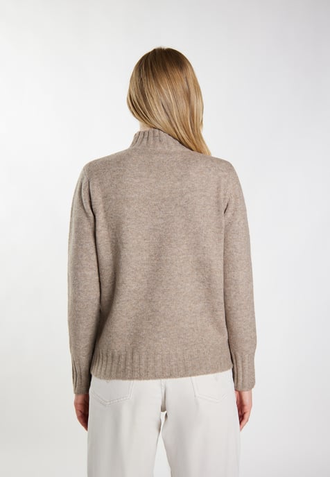 Dreimaster Strickpullover Damen Schlamm Melange - Image 4