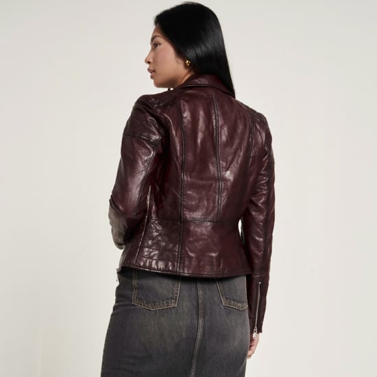 Barneys Originals Leather Jacket In Wine