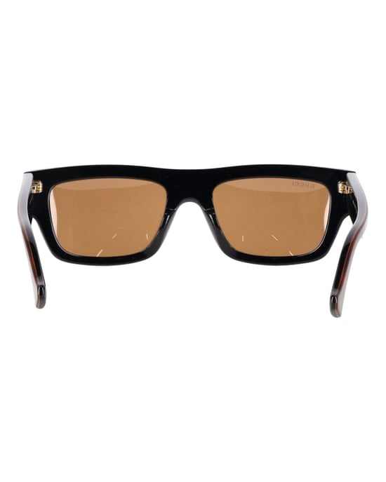 Gucci GG1301S Rechteckige Sonnenbrille aus schwarzem Acetat - Image 3