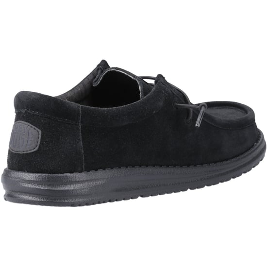 HEYDUDE Wally Suede Wildleder Herren Schwarz Bootsschuhe - Image 2