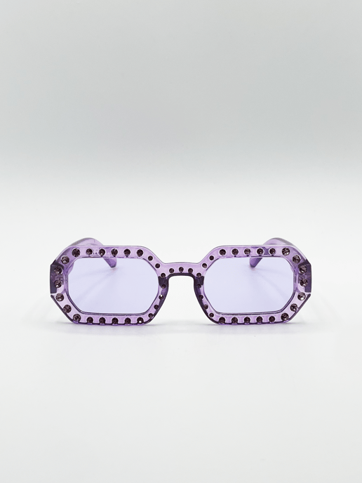Oval Festival Glasses with Gem Detail in Purple