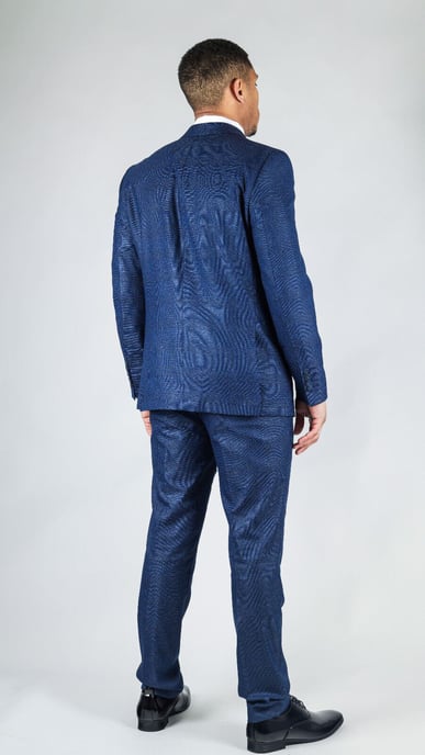 Klassischer blauer zweireihiger zweiteiliger Herrenanzug - Image 6