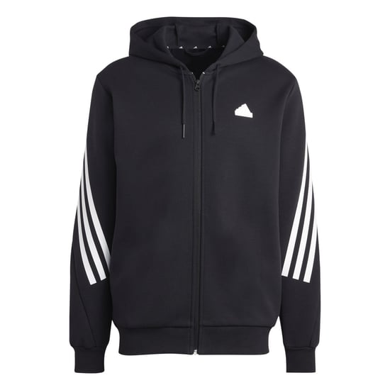 Men's adidas Future Icons 3 Stripes Full-Zip Hoodie in Black-White