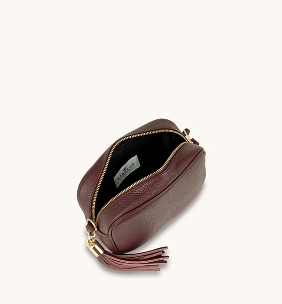 Port Leather Crossbody Bag With Black & Red Aztec Strap