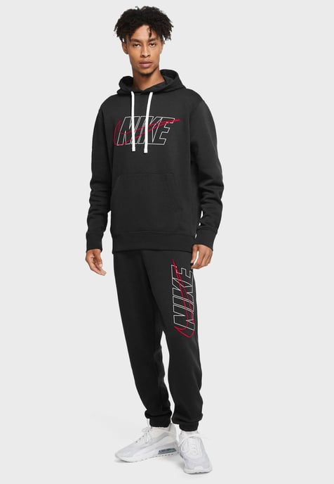 Nike Herren-Club-Trainingsanzug-Set in Schwarz - Image 1
