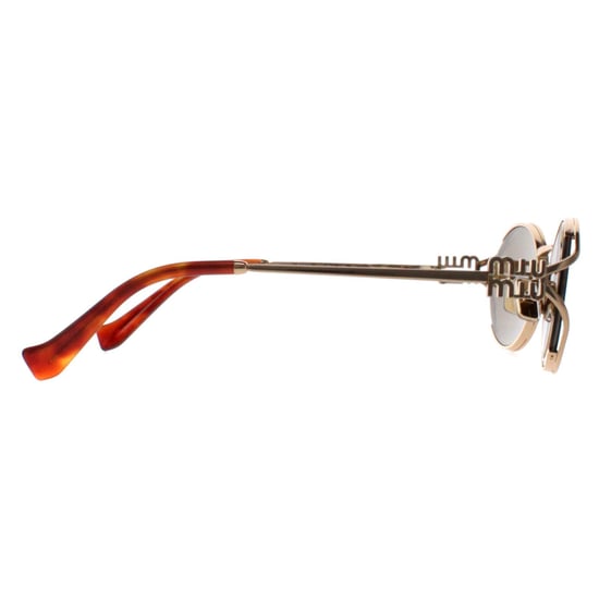 Miu Miu Oval Damenbrille Messing Gold Dunkelbraun Sonnenbrille MU52YS - Image 4