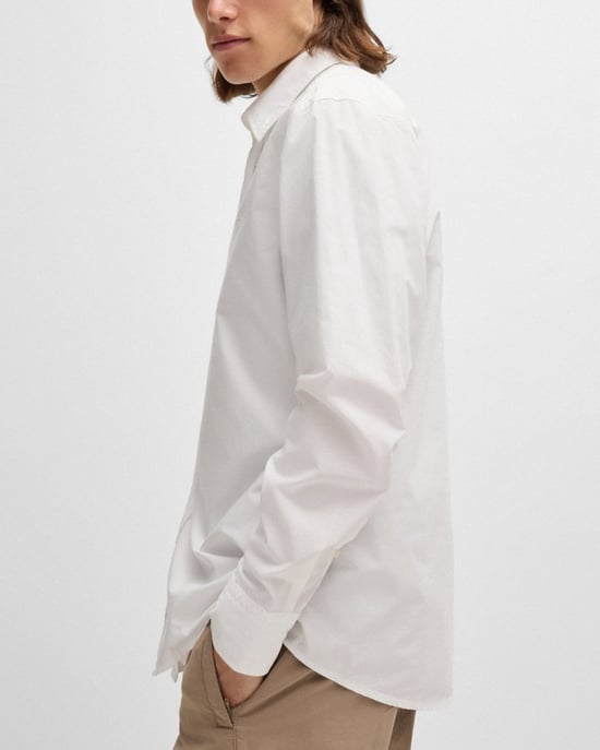 BOSS Orange Relegant 6 Mens Regular-Fit Shirt in Cotton Poplin with Kent Collar