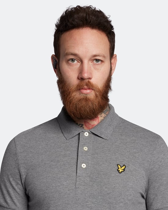 Lyle & Scott Einfarbiges Polohemd in Grau - Image 4