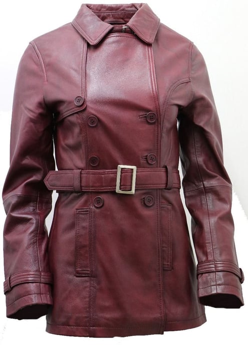 Women's mid-length leather trench coat - Oakham