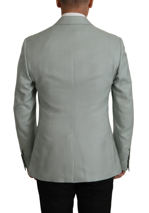 Dolce & Gabbana Light Green Cashmere-Seiden-Herrenblazer - Image 4