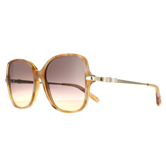 Salvatore Ferragamo Square Damen Blonde Havanna Grau Gradient SF990SR - Image 2
