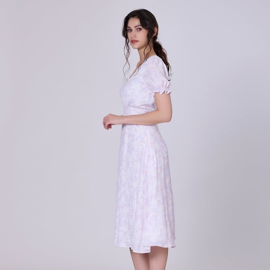 Ausgestelltes Empire-Kleid mit Liberty-Print - Image 3