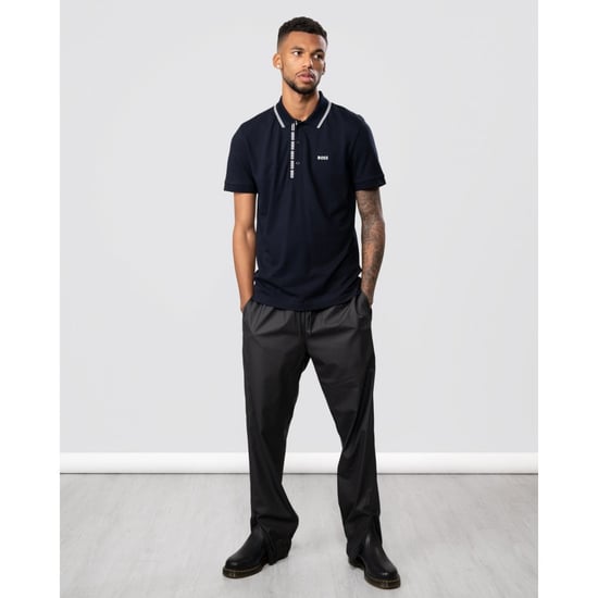 BOSS Green Paule 4 Logo Tape Placket Mens Polo Shirt