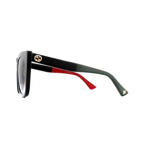 Gucci Katzenaugen Damen Schwarz mit Rot und Grün braunem Farbverlauf Sonnenbrille GG0163SN - Image 3