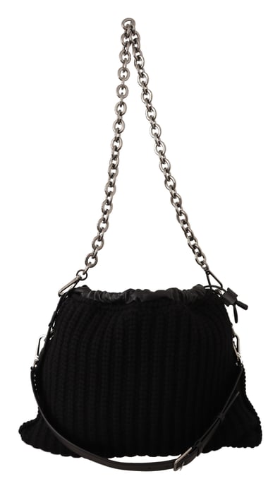 Dolce & Gabbana Sac Crossbody Epaule Tricoté en Cachemire Noir pour Femme - Image 2