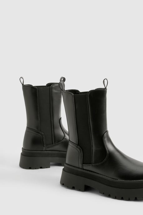Wide Fit Chunky High Ankle Chelsea Boots - Image 5