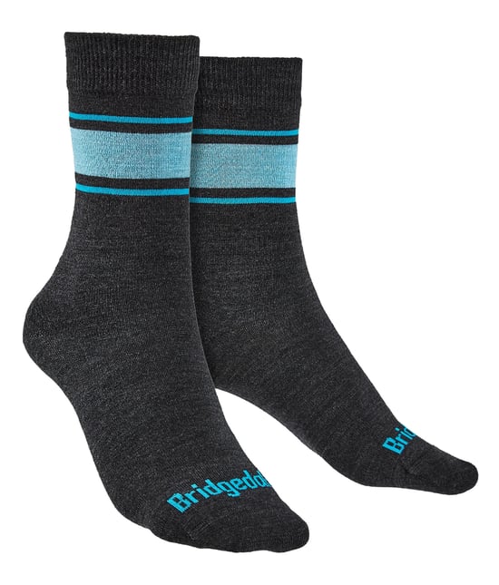 Bridgedale - Womens Liner Base Layer Merino Socken - Dunkelgrau / Blau - Image 1