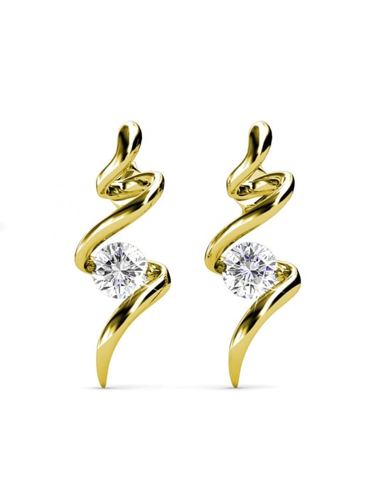 Spiralförmige Ohrringe - Gold und Kristall - Image 3