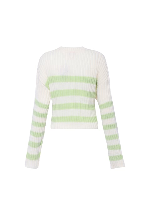 Mymo Strickpullover Damen WOLLWEISS LIMETTE - Image 2