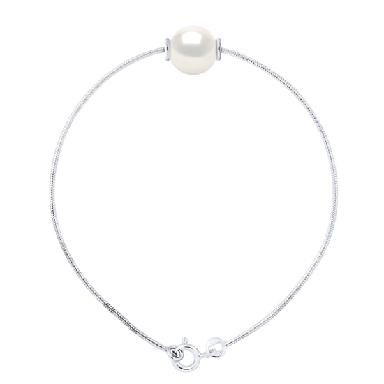 Mesh Bracelet Serpentine Round Freshwater Pearl and White 9-10 mm 925