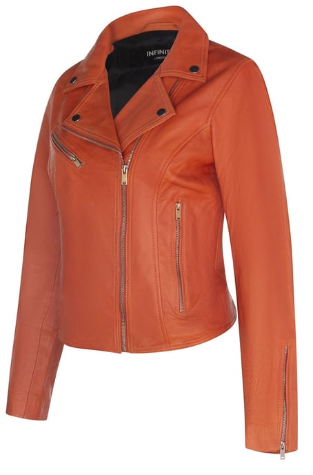 Classic Women's Brando Leather Biker Jacket from Loughton