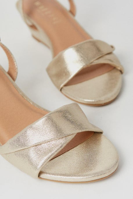 Wide Fit Ranae Soft Twist Low Wedge Heeled Sandals - Image 4