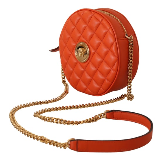 Versace Damen Rote Nappa-Leder Medusa Runde Umhängetasche - Image 2