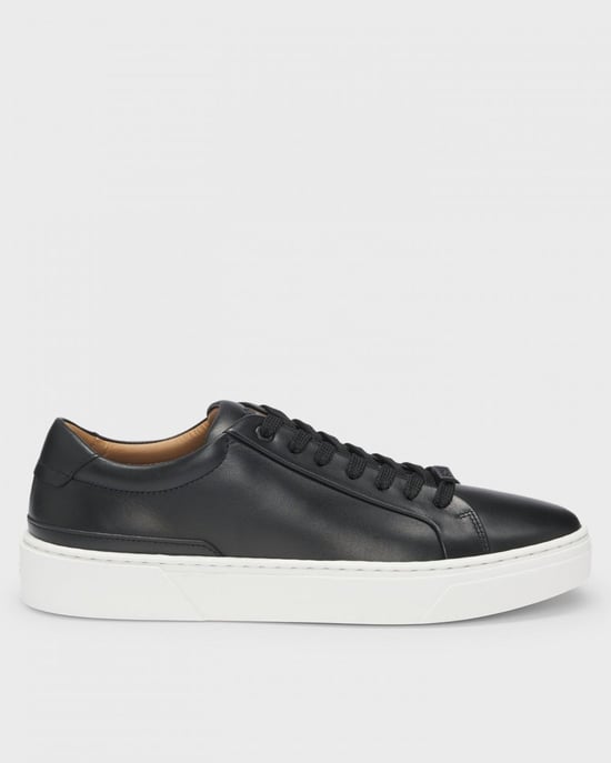 BOSS Orange Gary Tenn Mens Leather Low-Top Trainers with Branded Lace Loop NOS - Image 3