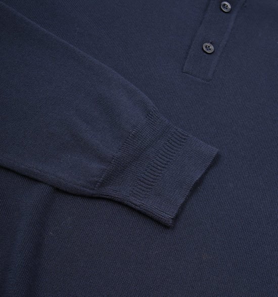 Polo Manches Longues Classic Fred Perry Pour Homme en Bleu Marine - Image 5