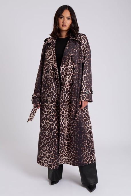 Urban Bliss Leopard Print Trench