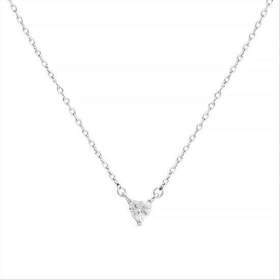 Luxenter eqoyi necklace made of 925 sterling silver and shiny rhodium plated zirconia finish