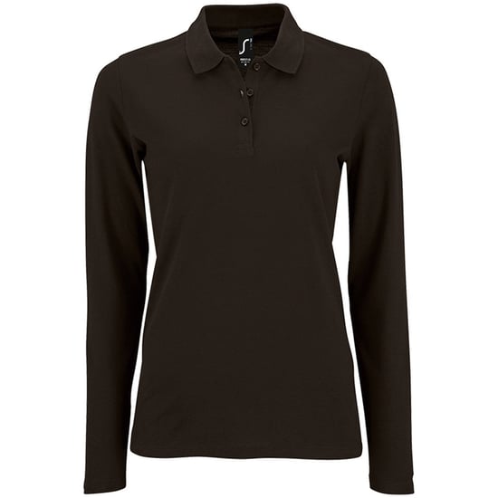 SOLS Womens/Ladies Perfect Langarm-Piqué-Poloshirt (Schwarz) - Image 1